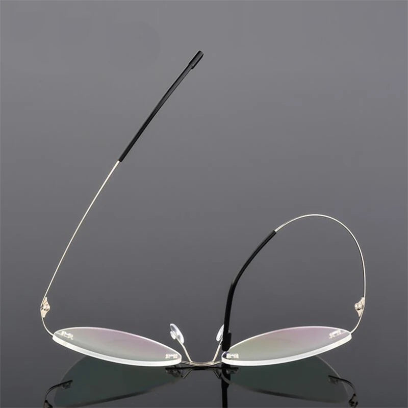 1.61 index Lens Frameless Cat Eye Myopia Eyeglasses Ultralight Rimless Blue Light Blocking Prescription Glasses -0.5 -0.75 to -6