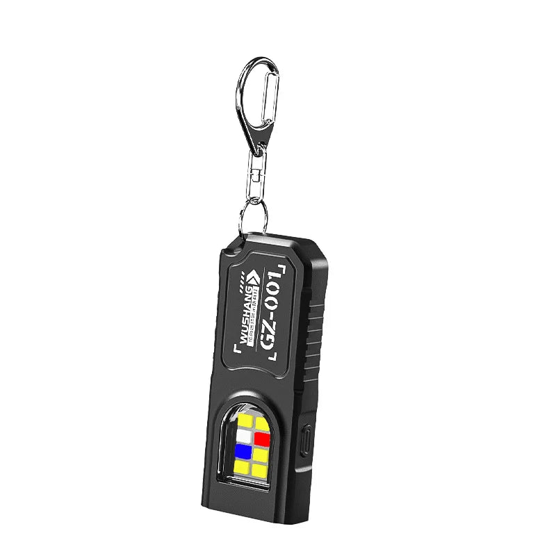 Mini linterna LED portátil para exteriores, lámpara magnética para acampar, pescar, caminar, luz de trabajo con luz de advertencia roja