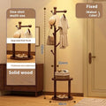 Perchero de pie de madera maciza, estante para ropa, estante de varios niveles, organizador de sombreros y bolsos para entrada, dormitorio y sala de estar