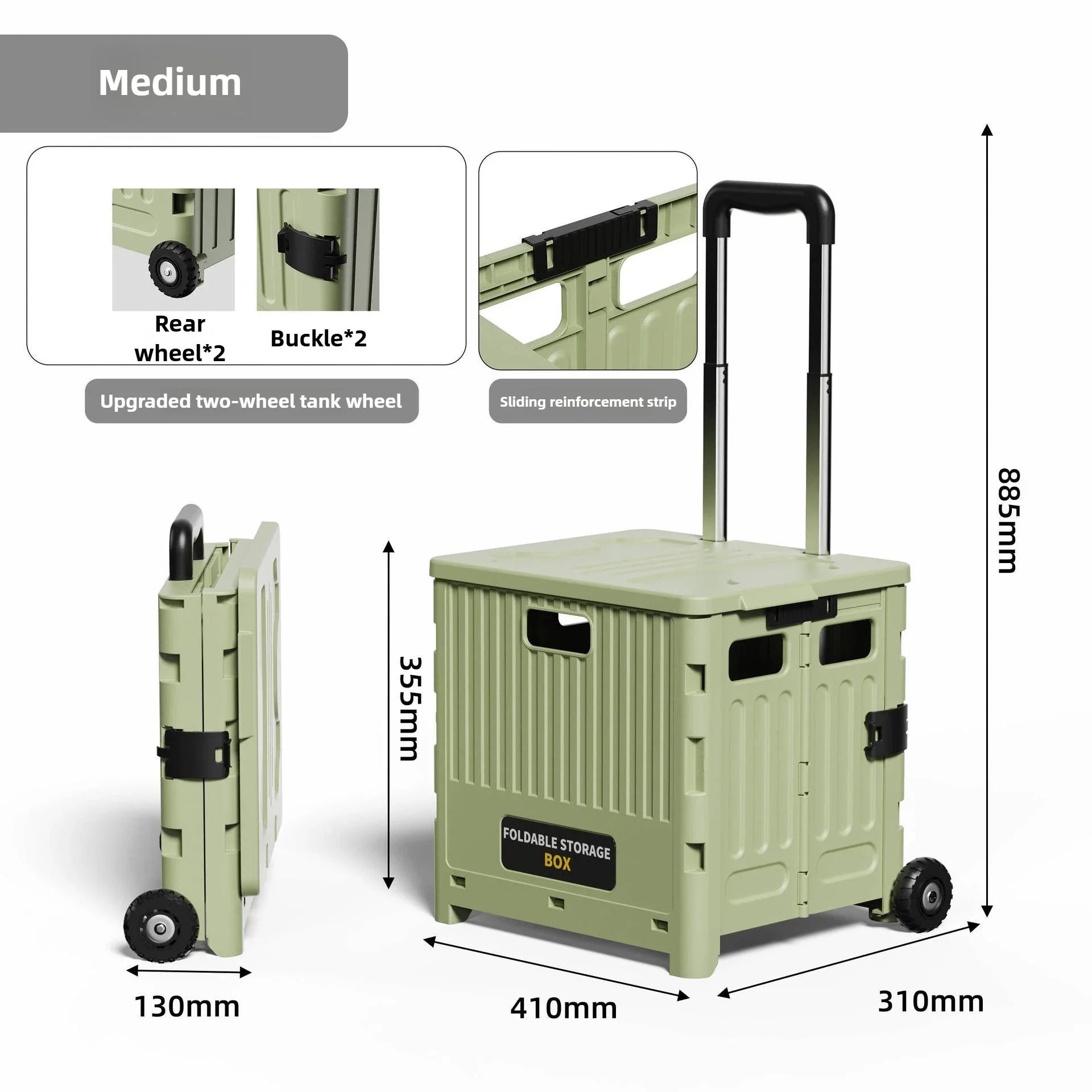 Carrito de compras multifuncional para el hogar, carrito de compras plegable portátil, remolque, camping, caja de almacenamiento de gran capacidad