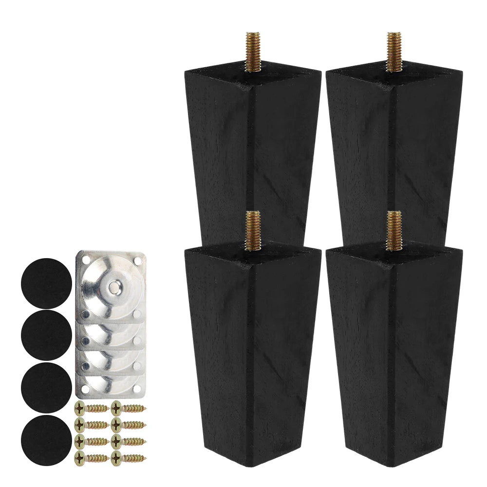 4 patas cuadradas para muebles de 6/10/15 cm, patas de muebles de madera maciza para cama, sofá, mesa, patas de repuesto para silla, sofá, armario