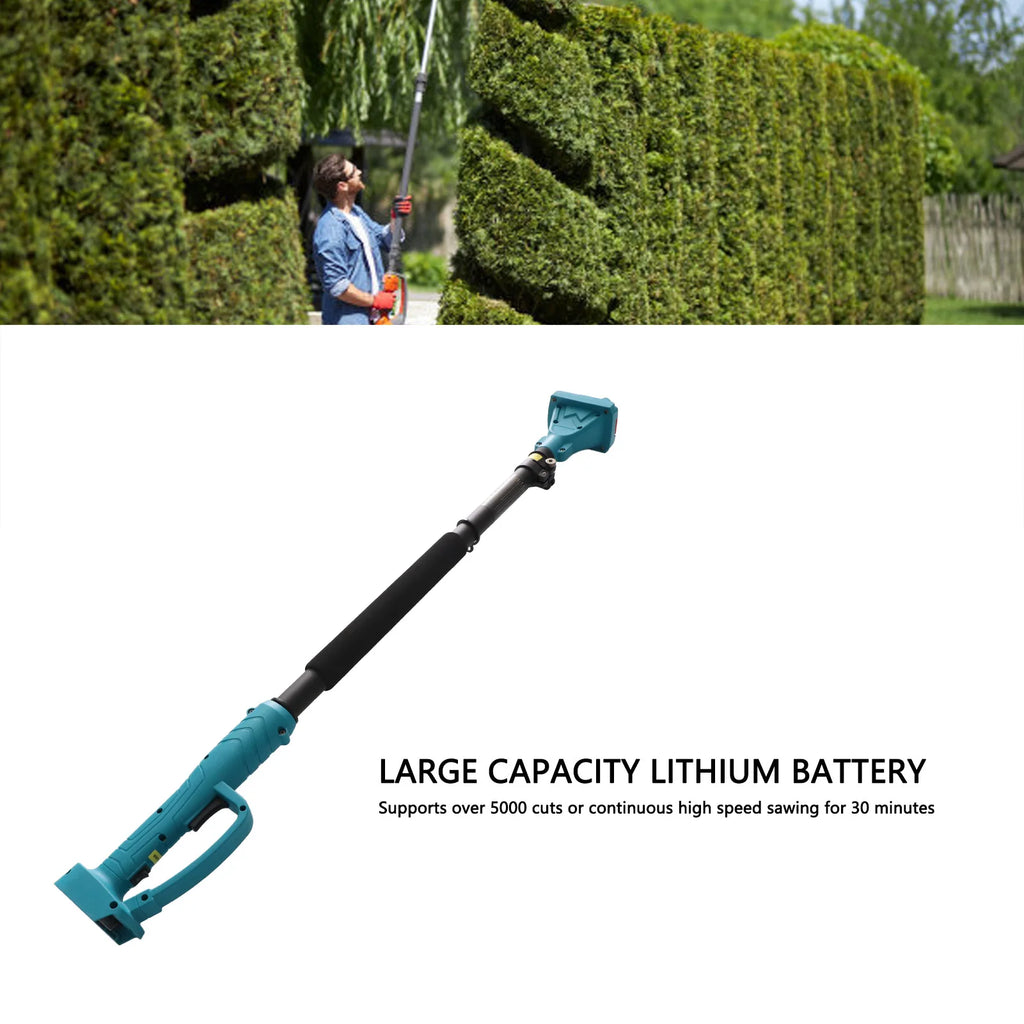 Tijeras de podar inalámbricas con pértiga telescópica, eficientes y antideslizantes, de aleación de aluminio, versátiles, azules, para jardín