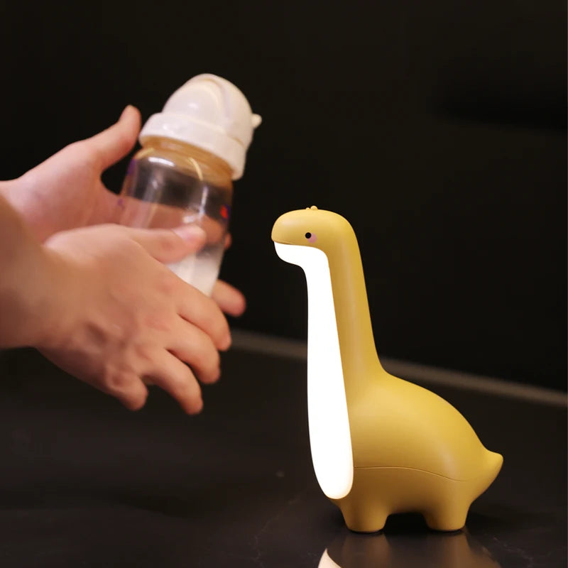 Dinosaurio Luz Nocturna Linda Luz Nocturna Infantil Protección Ocular Lámpara de Mesita de Noche con Temporizador Carga USB Decoración de Habitación Regalo para Niños