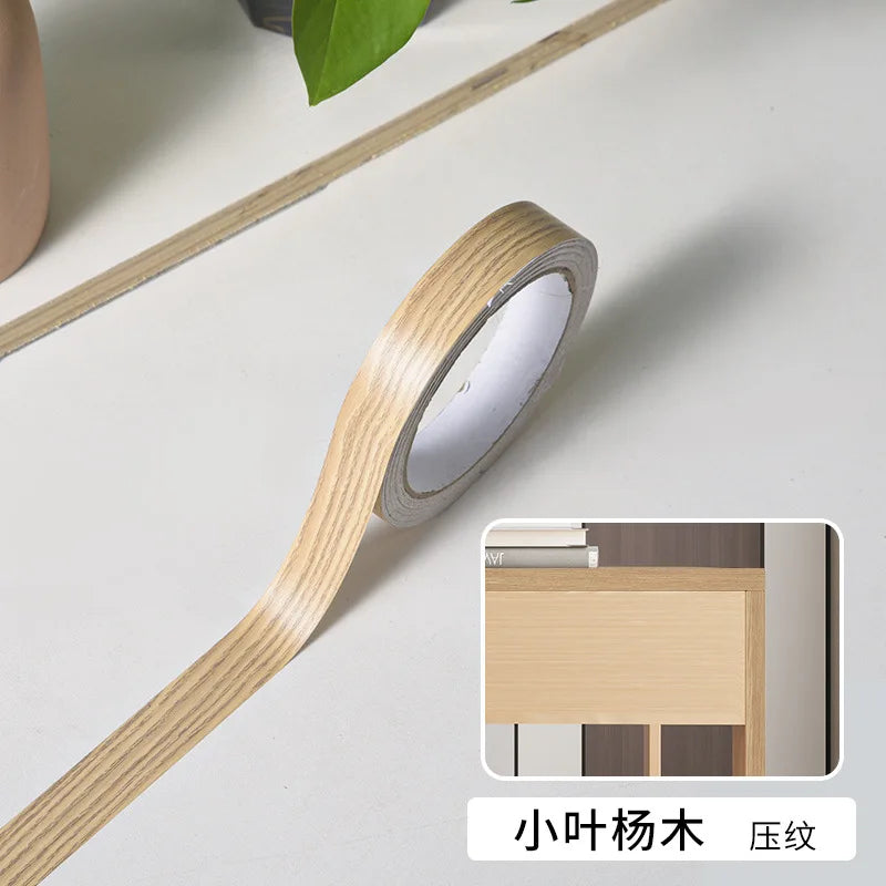 Cinta de borde de muebles termofusible Cinta de grano de madera Madera real Adhesivo previo Embellecedor de marcos de cama Borde decorativo Hermosas uniones