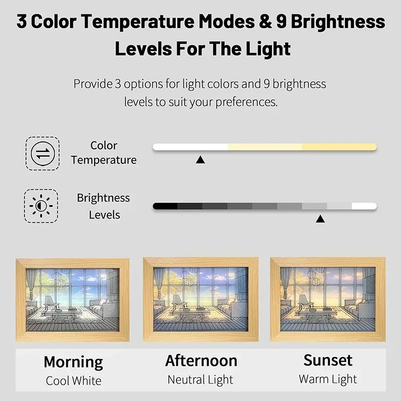 Led Mood Lamp Painting Wall Art 3 Color Changable Modes Romantic Decorative Night Light For Bedroom Living Party