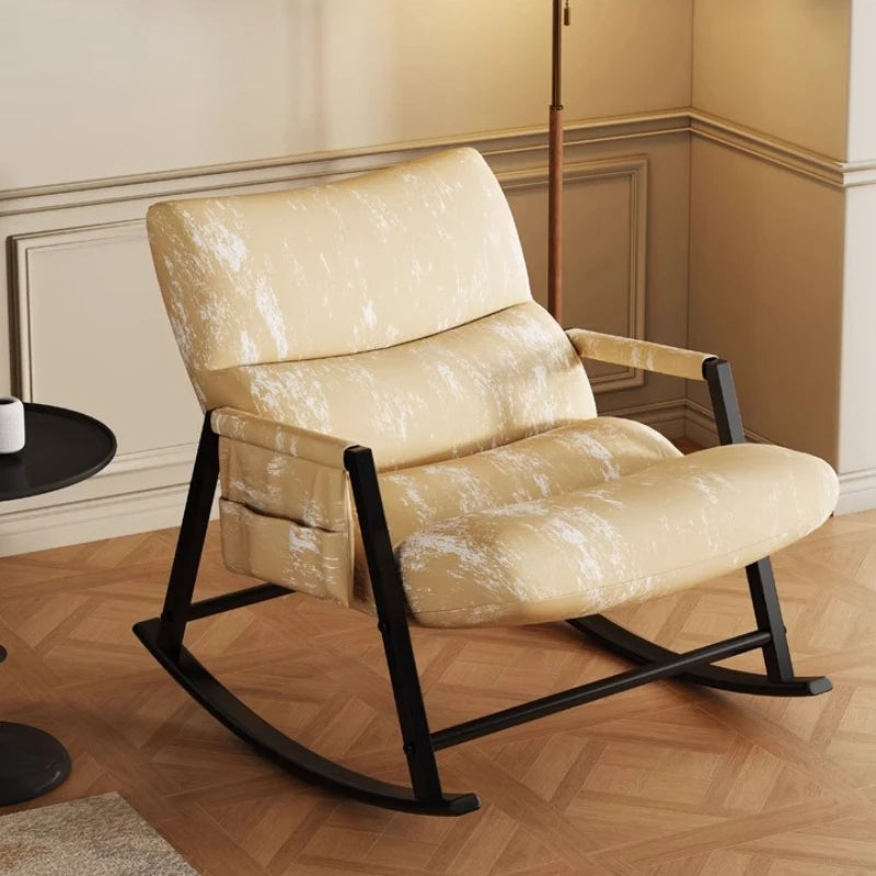 Ink Rocking Chair Adult Reclining Chair Adult Sleeping Home Living Room Lazy Sofa Balcony Leisure Single Rocking Chair
