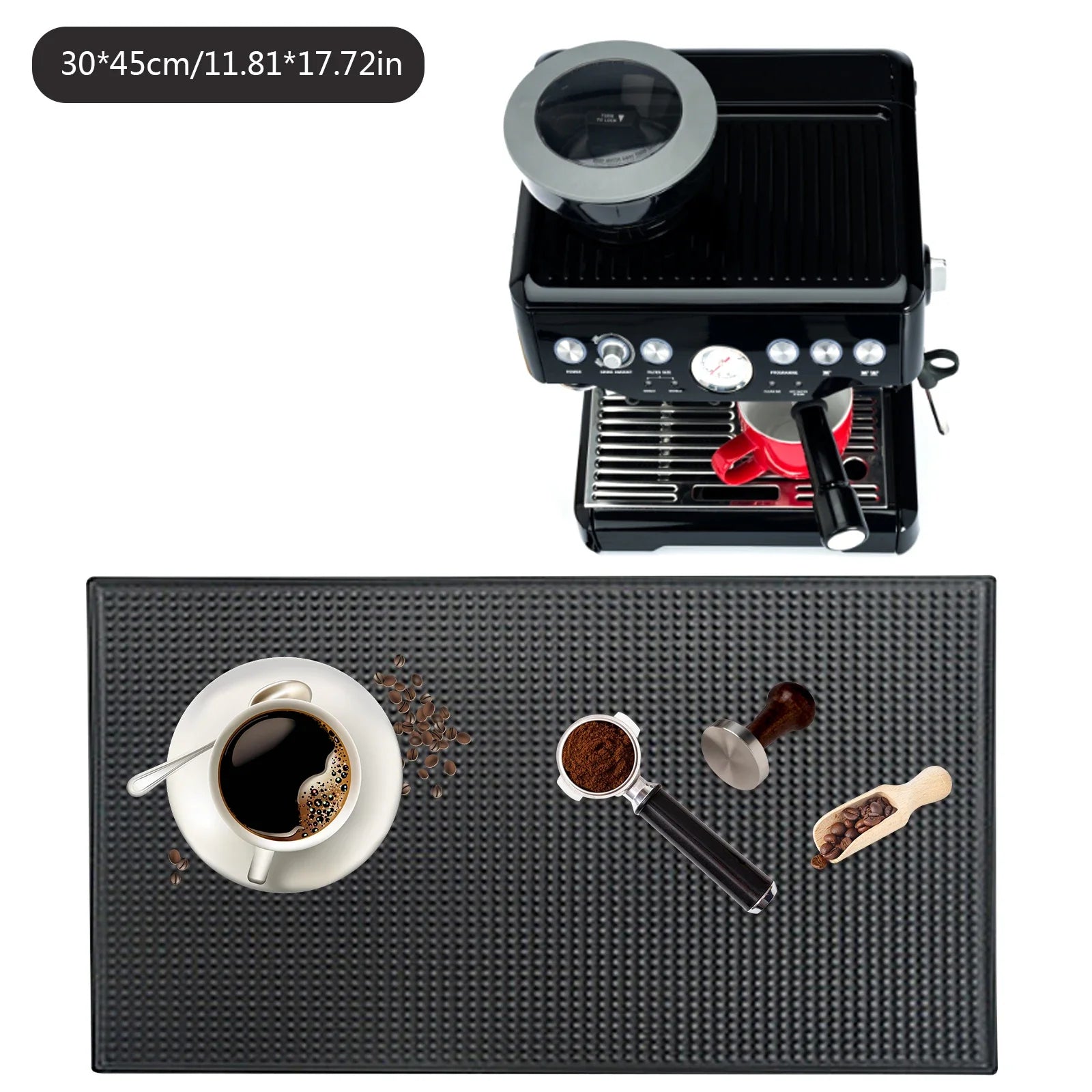 Tapete de barra de goma antideslizante de PVC, tapetes de café, tapete para tazas, impermeable, resistente al calor, para encimera de cafetera para accesorios de barra de casa