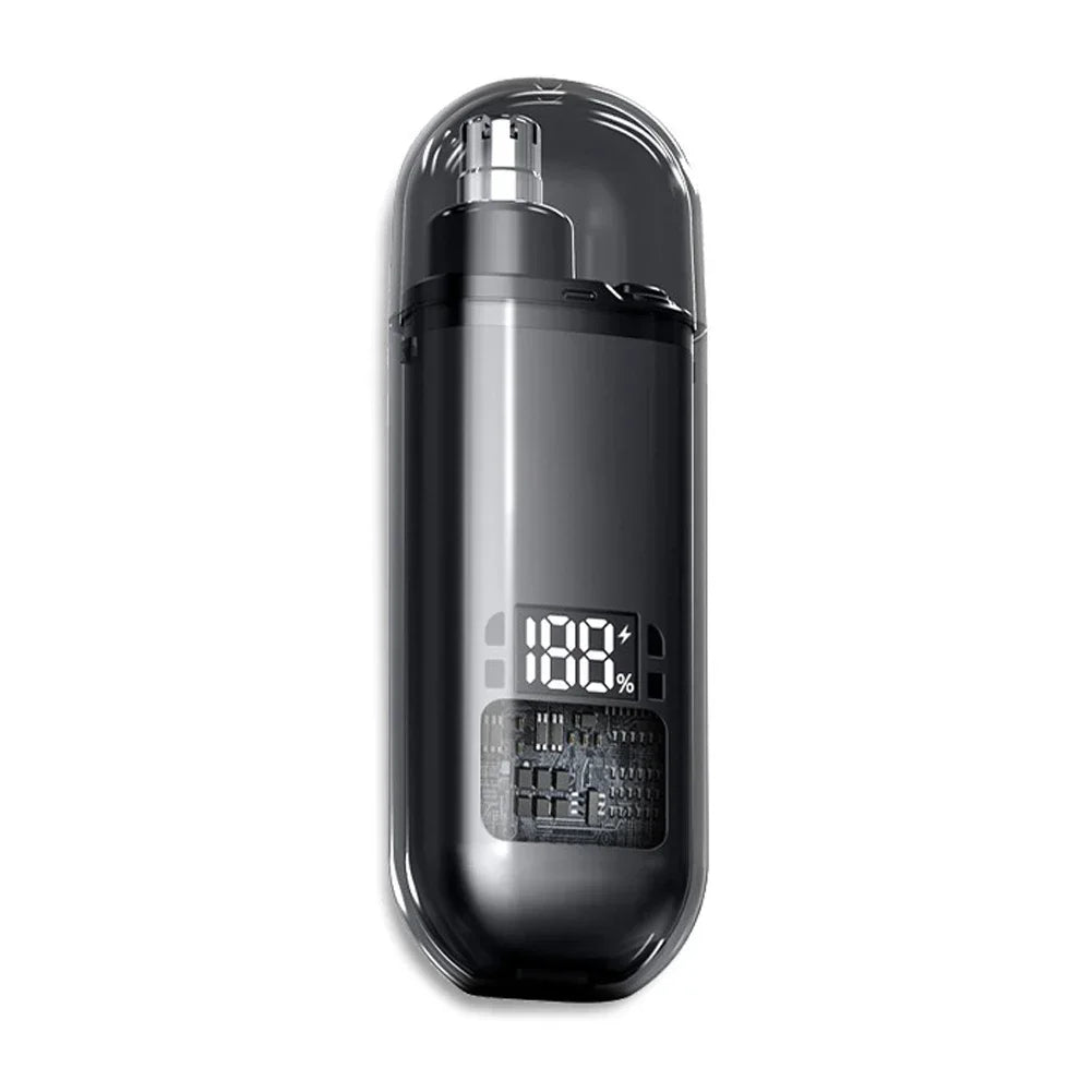 Recortador de vello recargable para nariz/orejas para hombres y mujeres - Cuchilla doble impermeable 2 en 1, recortador automático inalámbrico con carga USB