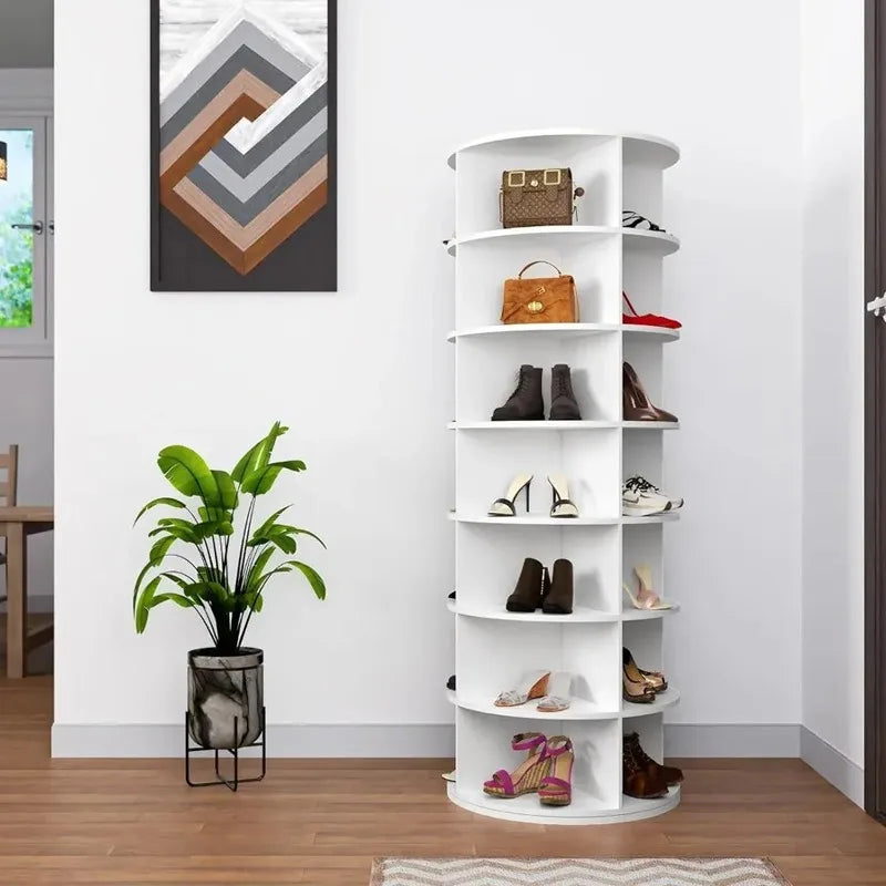 Zapatero giratorio multifuncional estante de almacenamiento para el hogar bolso juguete estante de almacenamiento giratorio de 360 grados estante de exhibición
