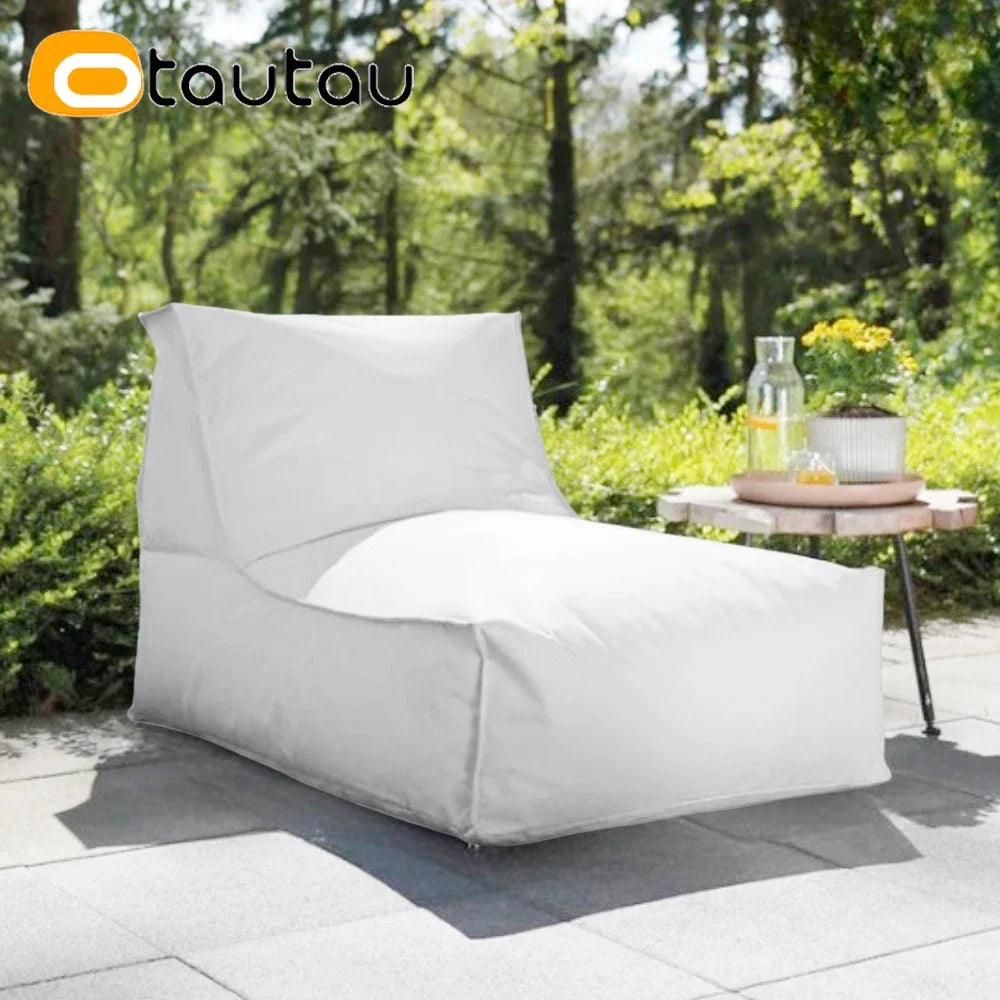 OTAUTAU Funda para puf de exterior Oxford para piscina, flotador, tumbona, club de playa, puf SF505 [¡Sin relleno! ¡Necesitas rellenarlo tú mismo!]