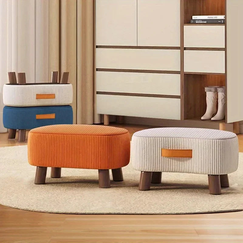 Taburete sencillo para cambiarse los zapatos, sofá de sala de estar, taburete con pedal, otomana de café, muebles nórdicos para el hogar, banco de zapatos, comedor