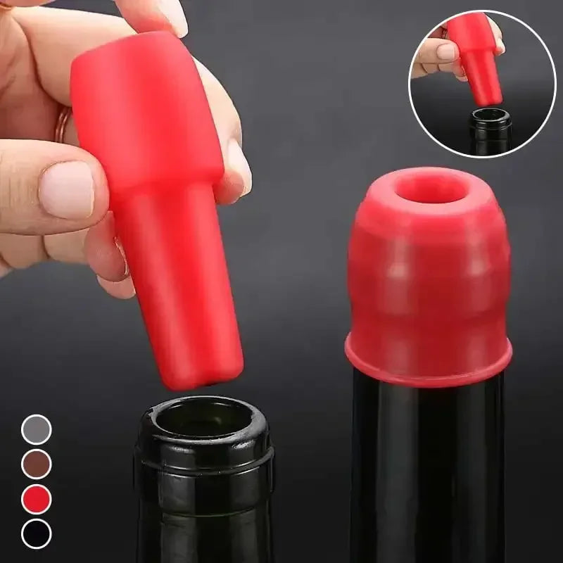Tapón universal para botellas de vino tinto con tapón de doble sellado de silicona suave y utensilios de bar, vino y herramientas de cocina