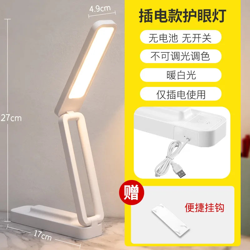 Lámpara de Escritorio LED Plegable Táctil con Control Remoto Lámpara de Pared Regulable Carga USB Oficina Estudio Luz Nocturna de Cabecera