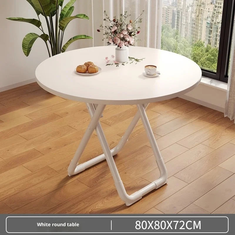 Mesa de comedor redonda plegable portátil Mesa de cocina que ahorra espacio Balcón de apartamento pequeño Exterior Ligera Fácil almacenamiento Madera