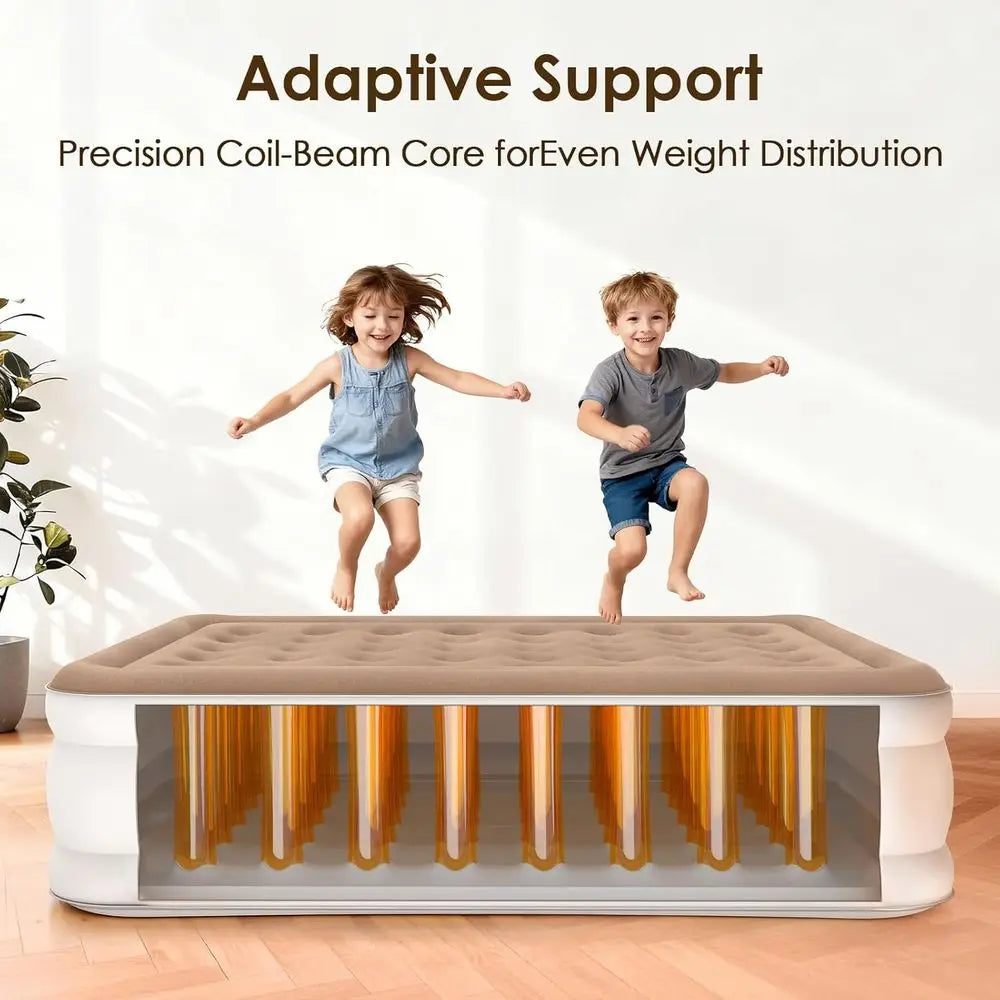 Cama Hinchable Twin XL Extralarga con Bomba, Colchón de Aire Portátil para Acampada, Fiestas de Pijamas y Mudanzas
