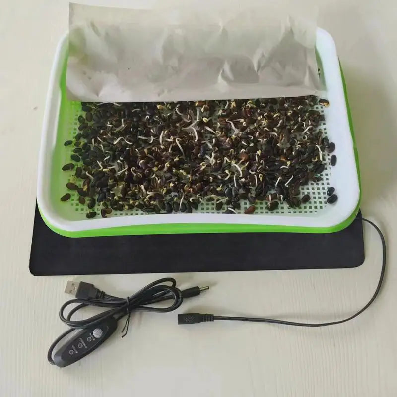 Alfombrilla térmica para plantas de 8,5 W, alfombrilla térmica de cuero de PVC para plantas de interior, 45-50, USB, almohadilla térmica para hidroponía, para plantas de interior y reptiles