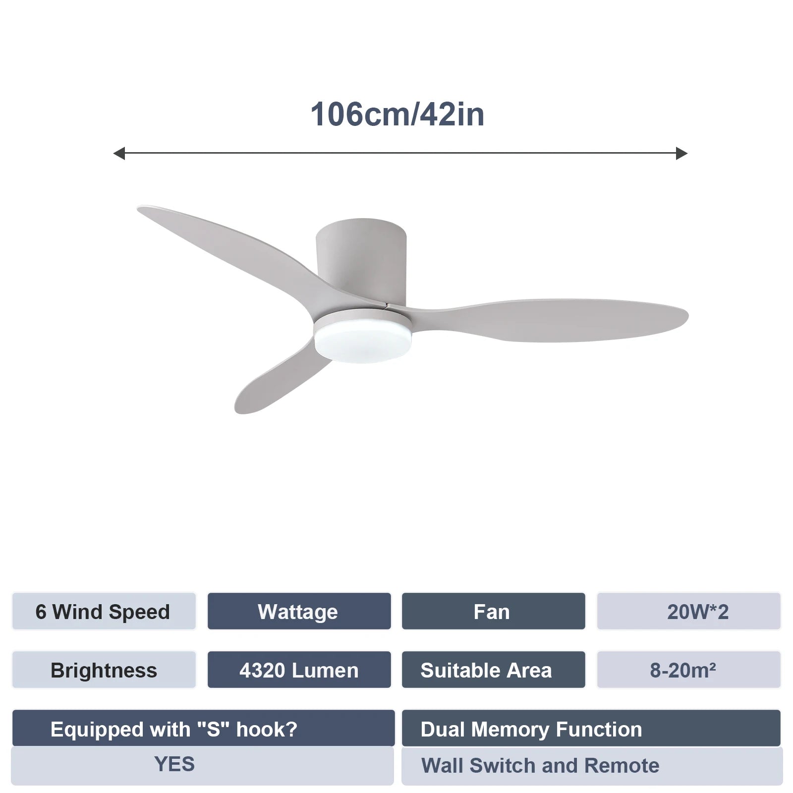 Modern Silent Led Ceiling Fan Lights DC Motor 6 Speeds Timing Fans Loft Remote Control Fan With Lights Bedroom Dining Room