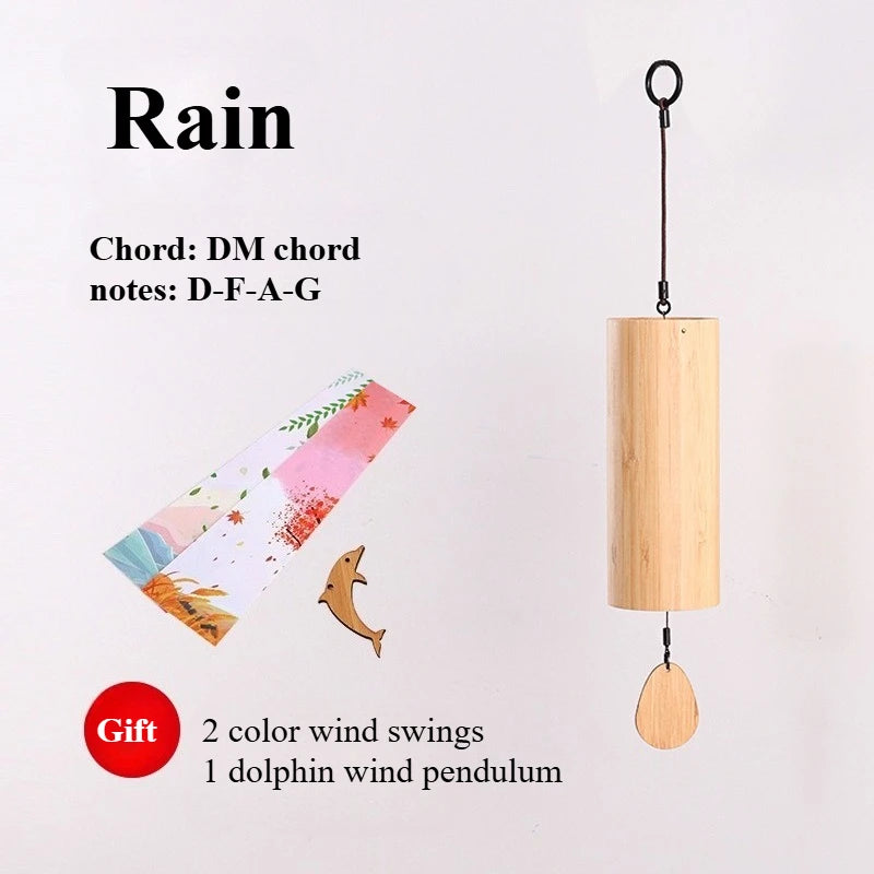 Tuomi Chord Wind Chime Japanese Hand Cranked Wind Chime Retro Bamboo Meditation Sound Healing Bamboo Wind Chime