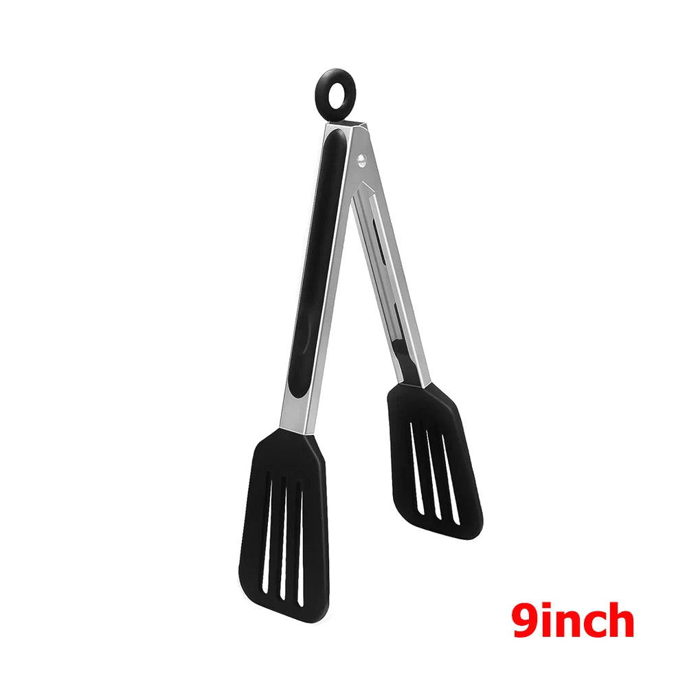 9 12 inch Kitchen Tongs For Cooking with Silicone Tips Heat Resistant Locking Cooking Tongs Non-Stick Food Tongs YY211