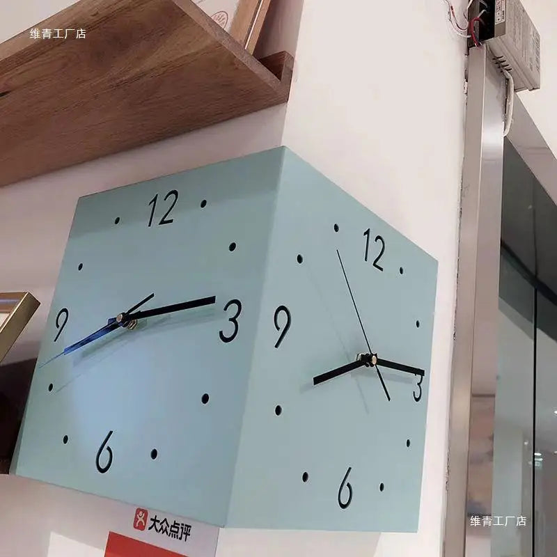2026Reloj de pared de doble cara, sencillo y creativo, para esquina, reloj de doble cara, sala de estar, reloj de esquina silencioso, universal