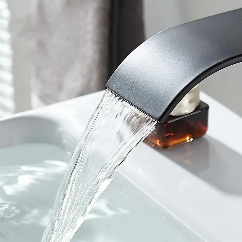 Accesorios de Baño Hogar Grifo Monomando de Cascada para Lavabo de Cocina y Baño, Agua Fría y Caliente, con Diseño de Dragón