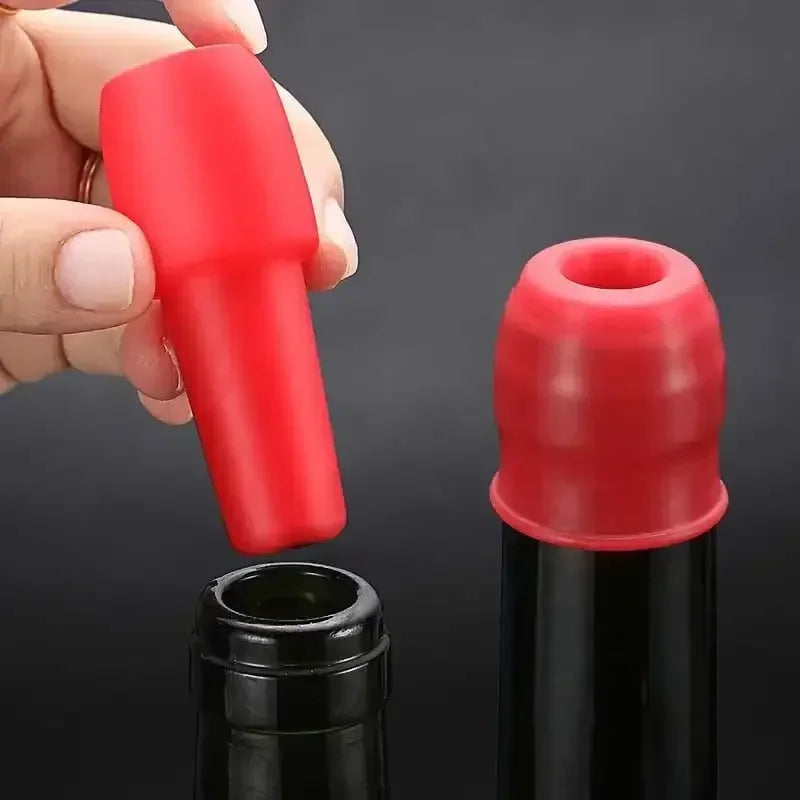 Tapón universal para botellas de vino tinto con tapón de doble sellado de silicona suave y utensilios de bar, vino y herramientas de cocina