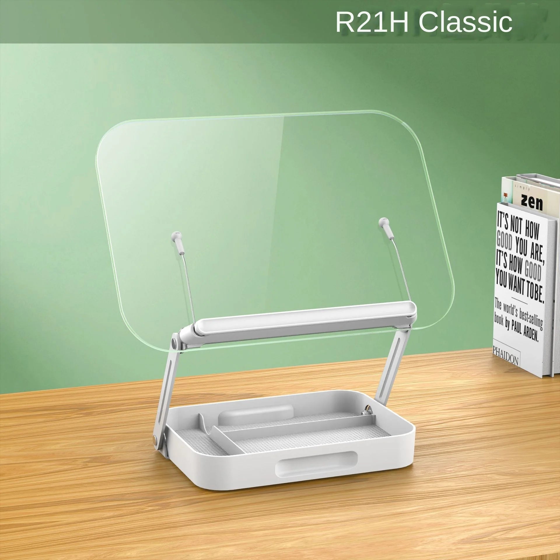 Nuevo soporte para libros de lectura, atril ajustable con base giratoria 360°, clips elásticos para páginas, soporte elevador de escritorio plegable
