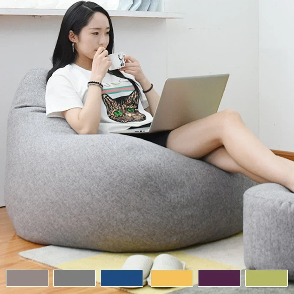 Funda de sofá grande tipo puf OTAUTAU sin relleno, sillón esquinero perezoso, puf, sofá, tiene forro interior de sofá de repuesto a la venta
