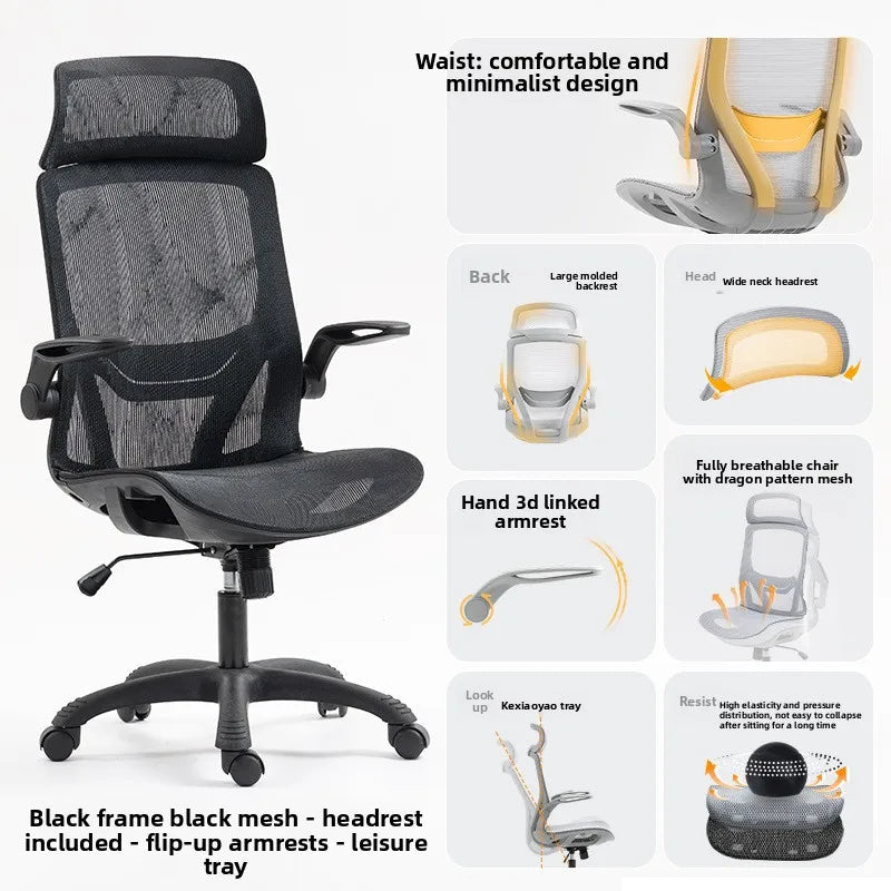 Silla de estudio, silla de oficina ergonómica, reposabrazos ajustable, dormitorio de estudiantes, respaldo para dormitorio, Sedie Da Ufficio, suministros de oficina para el hogar
