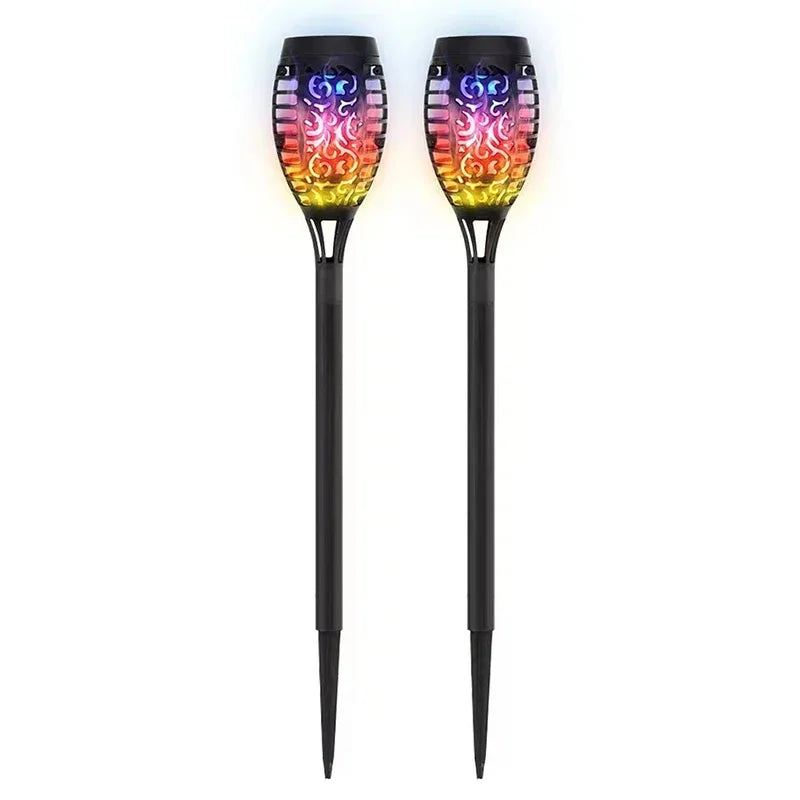1/2/4/6/8Pcs 12/96LED Solar Flame Torch Lights Flickering Lamp Waterproof Garden Decoration Outdoor Lawn Path Yard Patio 5 Color