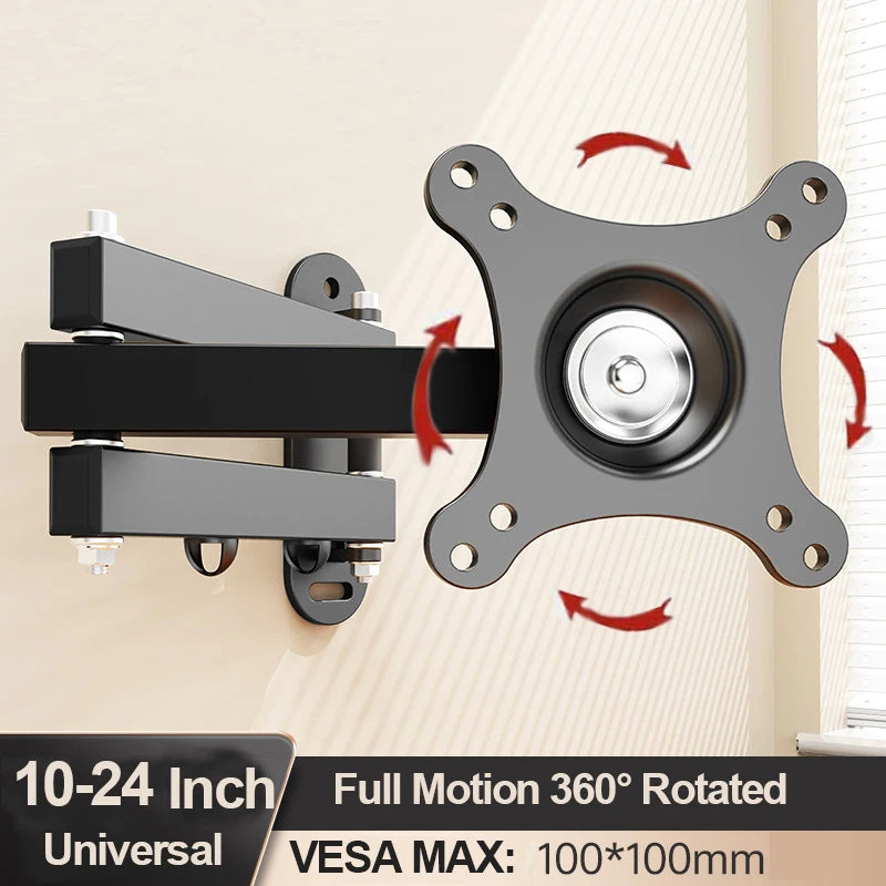 Soporte de pared para TV inclinable 20°, soporte giratorio 360°, soportes universales para TV de 10-32 pulgadas, monitor LCD LED de pantalla plana, Halloween