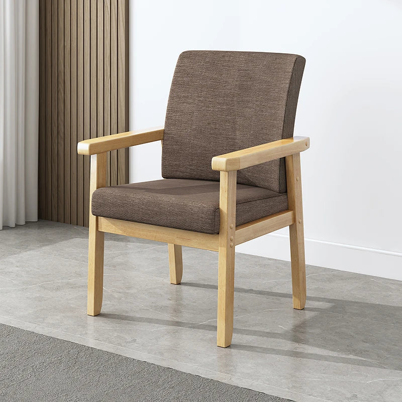 Silla de madera maciza, silla individual, silla de escritorio para ordenador, silla cómoda con respaldo para el hogar, sillón para sentarse, silla para mahjong para ancianos