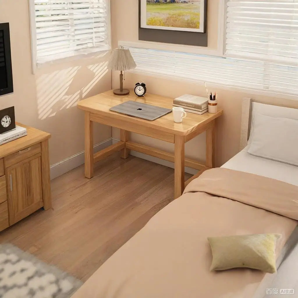 Escritorio de madera maciza para estudiantes, uso doméstico, dormitorio, escritorio de computadora, escritorio de estudio, escritorio de escritura, escritorio de oficina