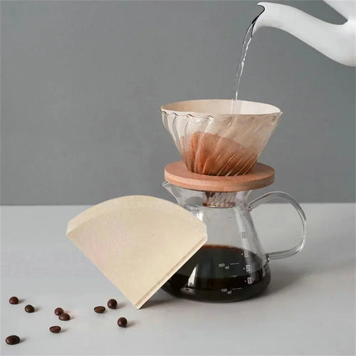 40/100 PCS V-shaped Coffee Filter Paper Coffee Cup Filter Paper 1-4 Pieces of Hand Brewed Coffee Pot Filter Paper Coffee Pot