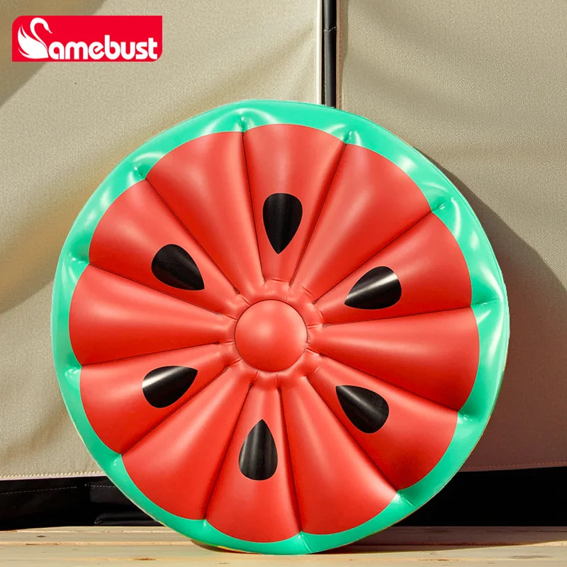 Camebust Colchoneta Flotante Hinchable para Agua, Colchoneta Flotante Hinchable para Piscina al Aire Libre, Colchoneta Flotante Grande Redonda de Sandía