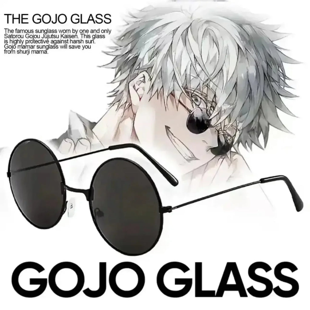 Gafas de Gojo Satoru de Anime Jujutsu Kaisen Gojo Satoru Cosplay Gafas Negras Gafas de Sol para Fiesta de Alta Calidad para Hombres y Mujeres, Atrezo