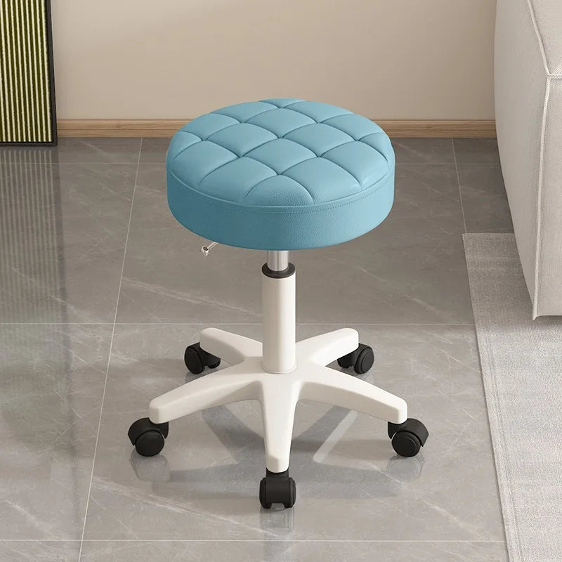 Taburete de masaje Taburete de salón de belleza Taburete redondo giratorio elevable Taburete de peluquería para manicura Taburete redondo con ruedas