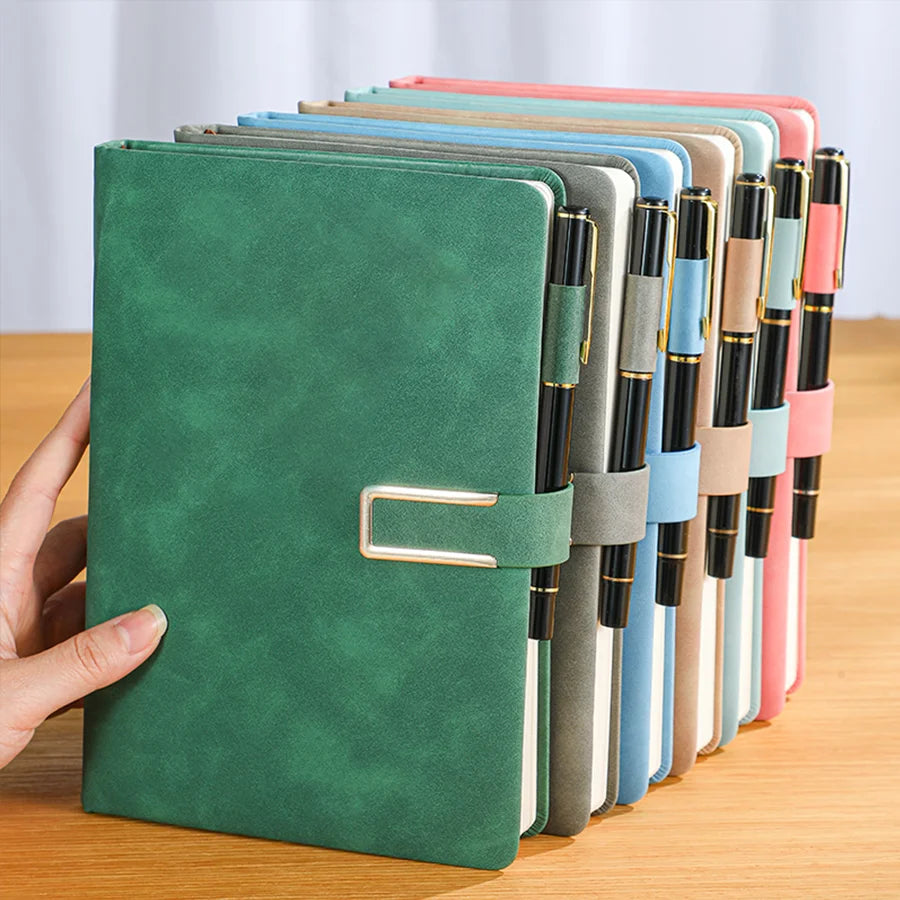 Cuaderno de cuero A5 vintage con tapa blanda personalizada, perfecto para reuniones de negocios y la vida universitaria