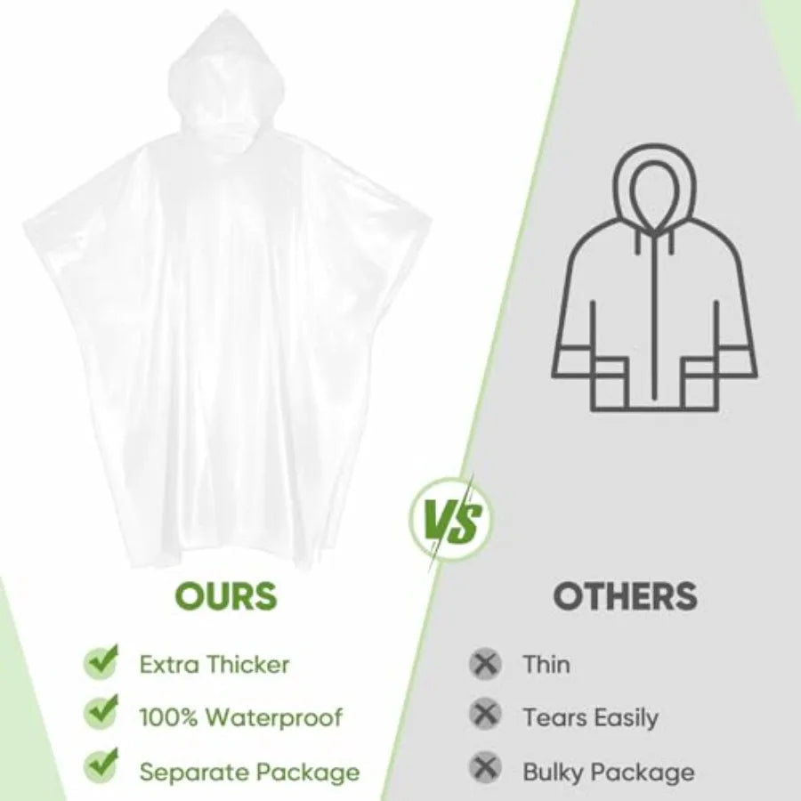 Ponchos de lluvia desechables APEXUP para adultos 5 unidades/10 unidades/50 unidades, poncho de lluvia de emergencia para camping, senderismo, viajes