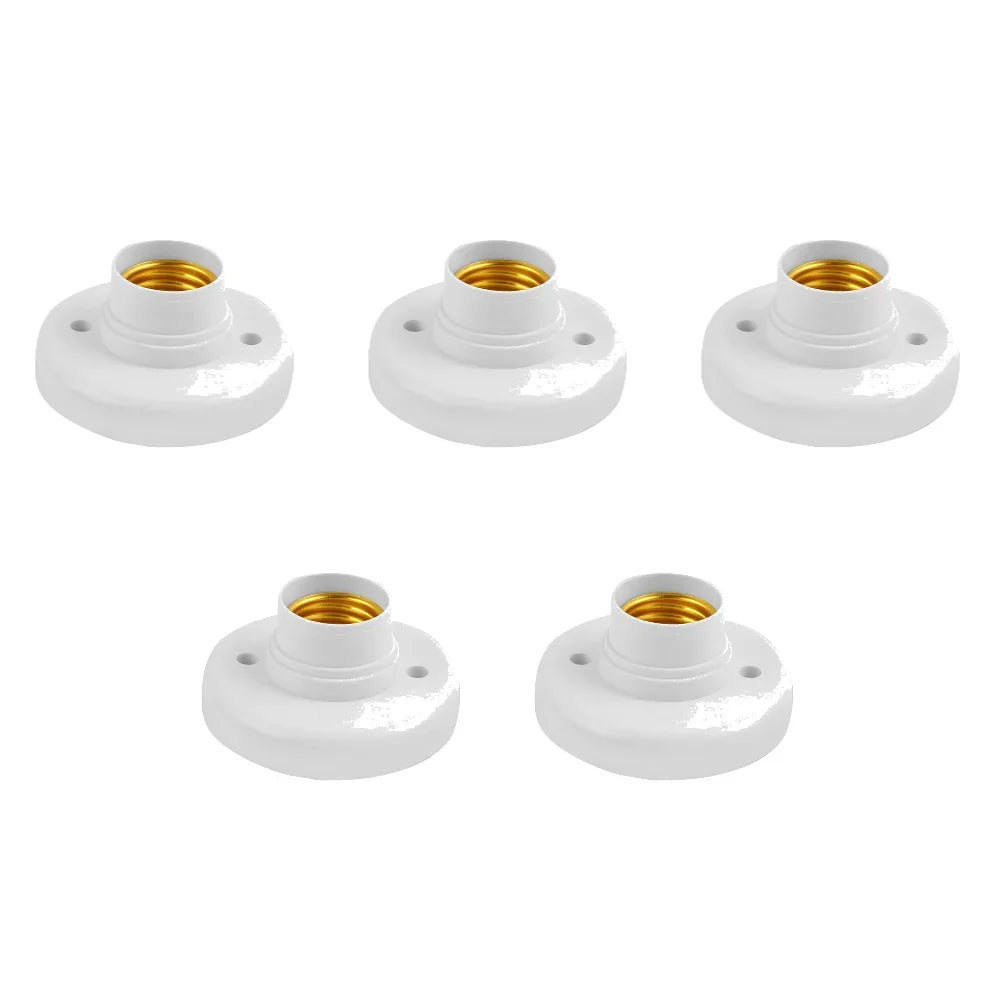 Portalámparas E27 con rosca, casquillo blanco, luz de techo, portalámparas multifuncional, base de fijación para bombilla, soporte para bombilla.