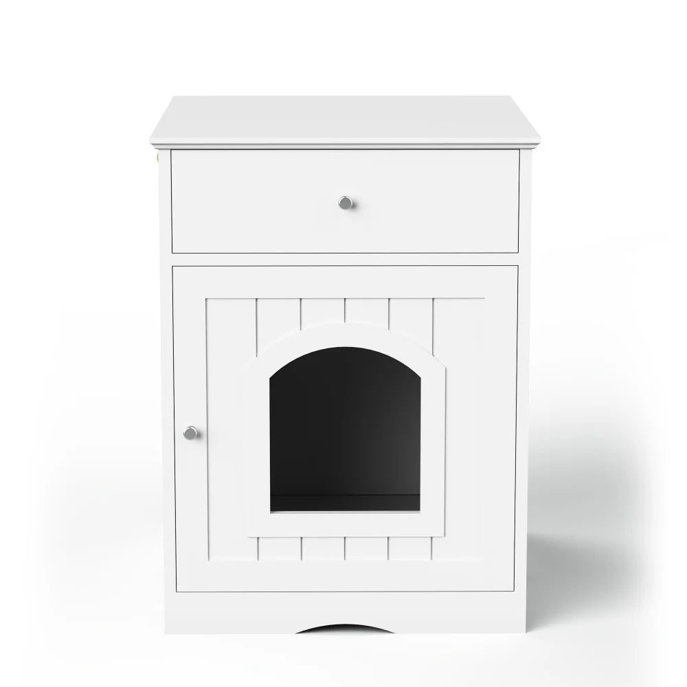 Arenero de madera para gatos con cajón, caseta para mascotas, jaula para gatos de interior, mesita de noche, mesa auxiliar, muebles para mascotas