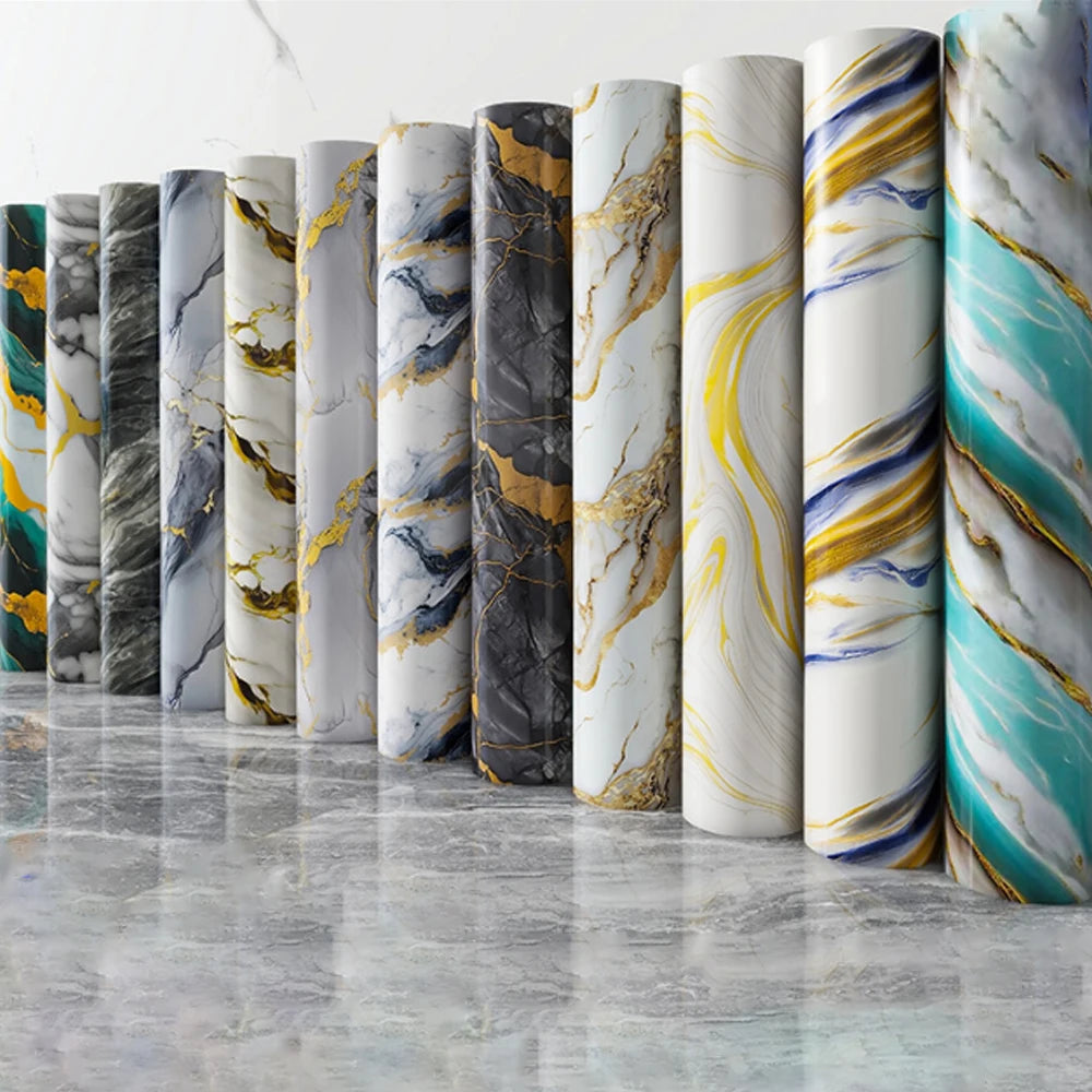 40cm New Marble Kitchen Oil-proof Wall Stickers Self-adhesive Stain-resistant High Temperature Kitchen Wallpaper Home Decorative
