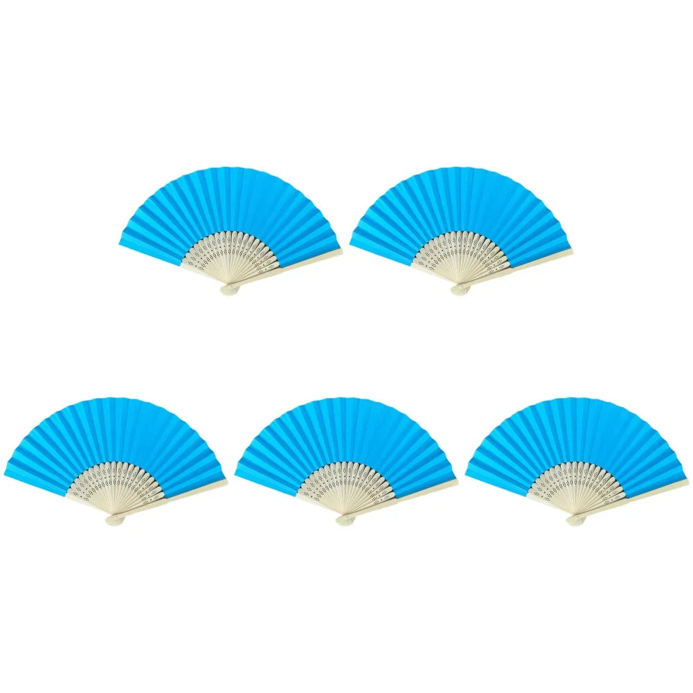 Hand Fan Bamboo Paper Fan Pocket Folding Fan Solid Color Guest Fans DIY Guest Gift for Wedding Birthday Summer Party