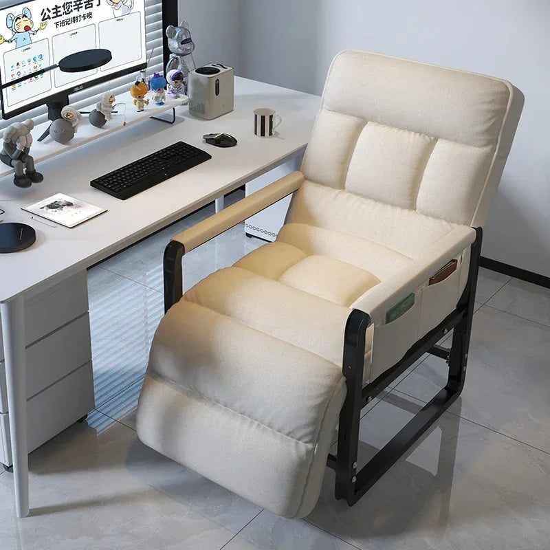 Silla reclinable de oficina, silla plegable para la hora del almuerzo, silla de ordenador, silla de sofá perezosa de doble propósito con respaldo, se puede sentar y acostar