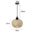 Lámpara colgante de bambú retro, araña tejida, lámpara colgante de ratán hecha a mano, accesorio de iluminación interior para restaurante y comedor
