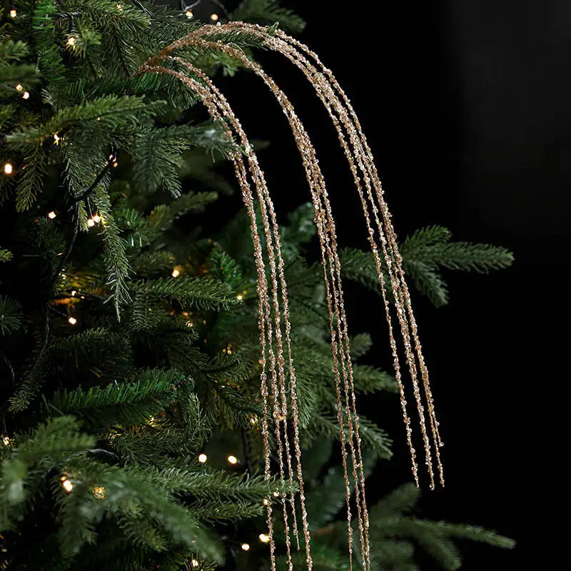 Lentejuelas Brillantes Navidad Fiesta Rama Palos Decoración Blanca Planta Artificial Borla Espigas de Trigo para Adornos de Árbol de Navidad Suministros