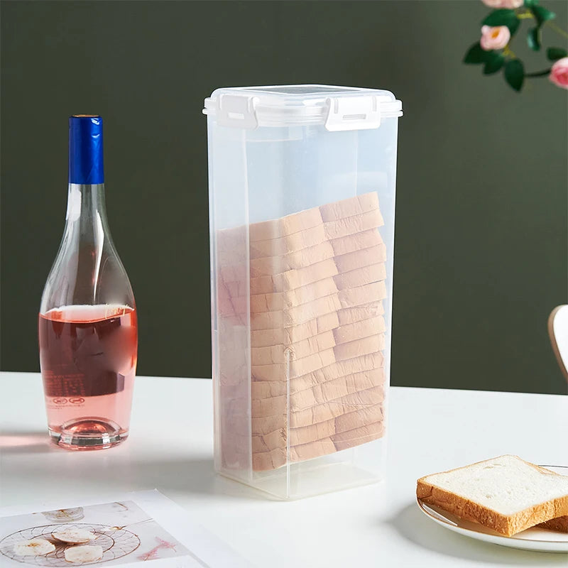 Panera Contenedor Hermético Transparente Con Tapa Caja Para Pan De Sándwich Para Pan Casero Panera Alta Para Cocina