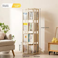 Estantería giratoria de madera maciza, librería de 360 grados, almacenamiento multicapa, estante de suelo extraíble para sala de estar o habitación infantil.