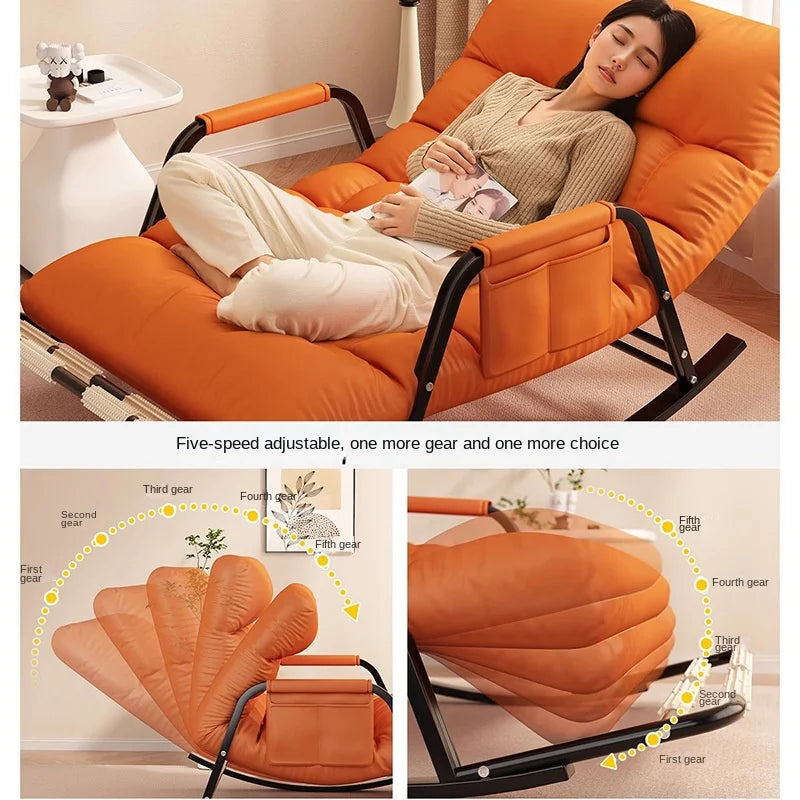 Mecedora reclinable, silla perezosa para adultos, doble uso para sentarse y dormir, sofá perezoso de moda, sillón de ocio para balcón y sala de estar.