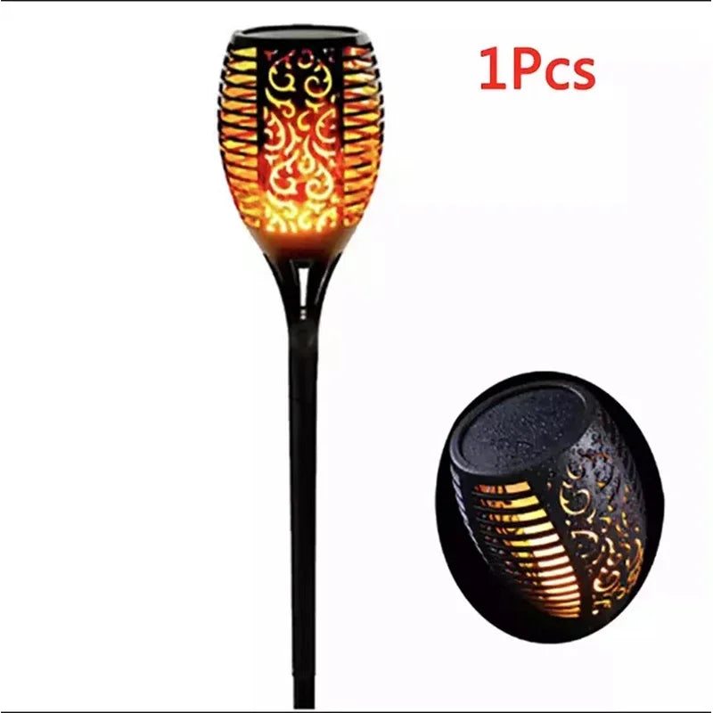 1/2/4/6/8Pcs 12/96LED Solar Flame Torch Lights Flickering Lamp Waterproof Garden Decoration Outdoor Lawn Path Yard Patio 5 Color